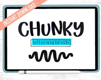 Chunky Procreate Lettering Brush | Instant Download | Trendy Digital Calligraphy Brush|