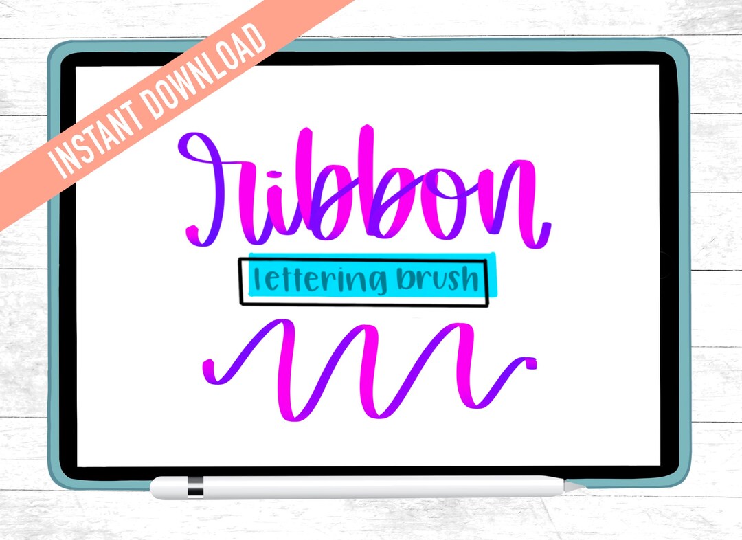 Colour Changing Ribbing Ribbon Color Changing Procreate Lettering Brush | Instant Download ...