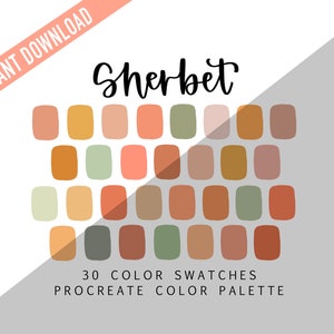 Sherbet Procreate Color Palette | 30 Color Swatches | Instant Download