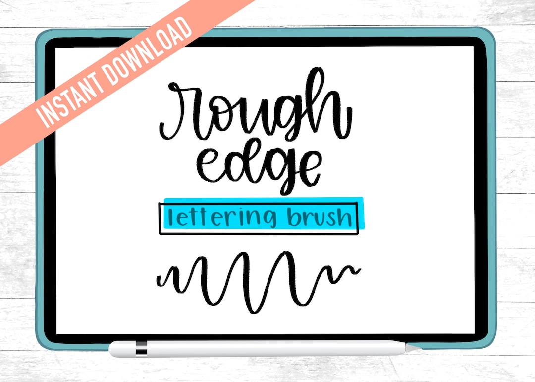 Rough Edge Procreate Lettering Brush Instant Download Digital