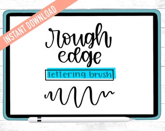Raue Kante Procreate Schriftpinsel | Sofortiger Download | Digitale Kalligraphie Pinsel