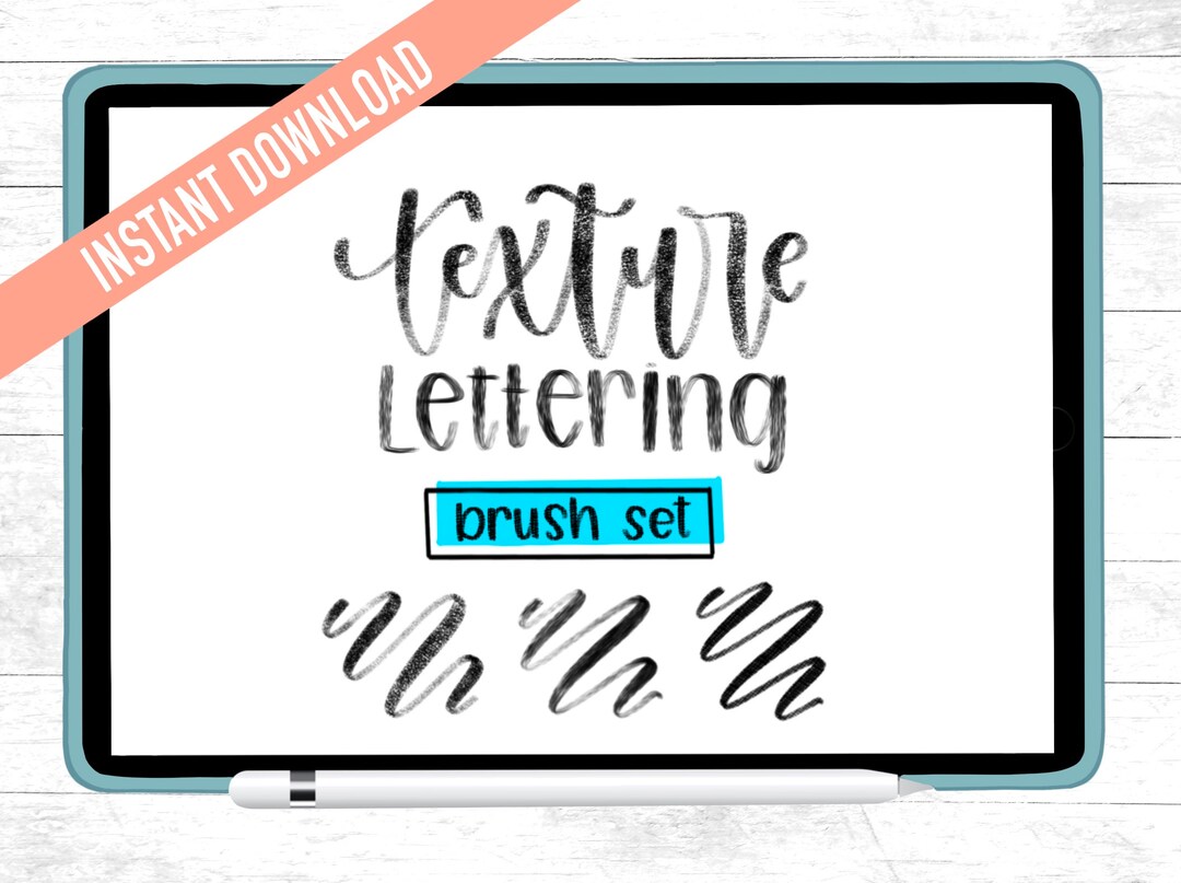 Procreate Texture Lettering Brush Set | 3 Texture Calligraphy Brushes ...