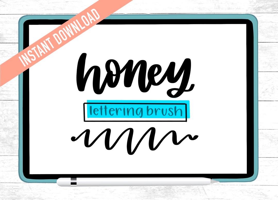 Honey Procreate Lettering Brush Instant Download Etsy