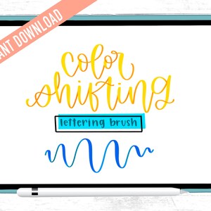 Color Shifting Procreate Lettering Brush | Instant Download - Etsy
