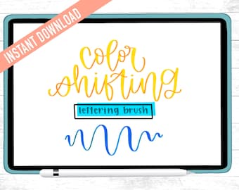 Color Shifting Procreate Lettering Brush | Instant Download