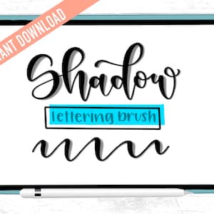 Pincel de letras de Procreate sombra / Descarga instantánea