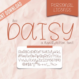 bss DAISY Font Personal License | A Handwritten Font | Personal Use ONLY