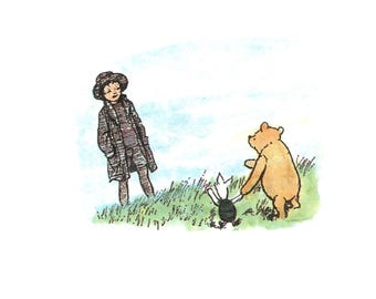 Vintage Winnie Puuh Druck: Shepard Illustration, Kinderzimmer Kunst