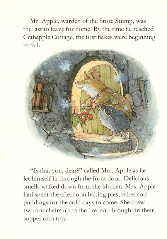 Brambly Hedge Winter Story Vintage Print: Jill Barklem Mice