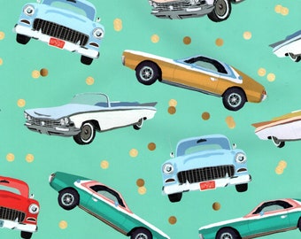 CLASSIC CARS Collection Wrapping Paper - Vintage Wheels - Old School Cars - Gift Wrap for Him, Crafts, Decoupage, Scrapbooking