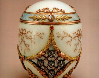 Print van een Fabergé-ei met bonbonnièremotief – Keizerlijke Russische kunst, cadeau voor schoonheidsliefhebbers