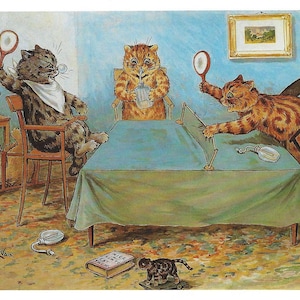 Louis Wain Edwardian Cats Vintage Print - Cat Lover Gift
