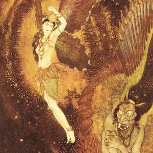 Dulac&#39;s Fairy Tales Vintage Print: Princess Badoura & Sinbad