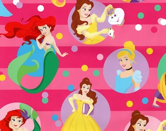 Disney Princess Wrapping Paper x4 – Belle, Cinderella, Ariel, Rapunzel