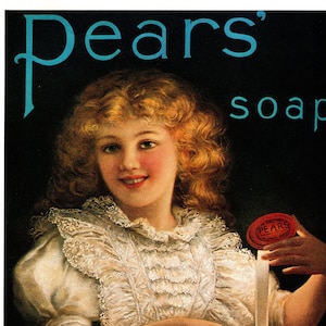 Manifesto pubblicitario d&#39;epoca del sapone Pears: stampa originale del 1902, decorazione per il bagno