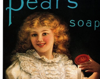 Pears Soap Vintage Ad Poster: 1902 Original Print Bathroom Decor