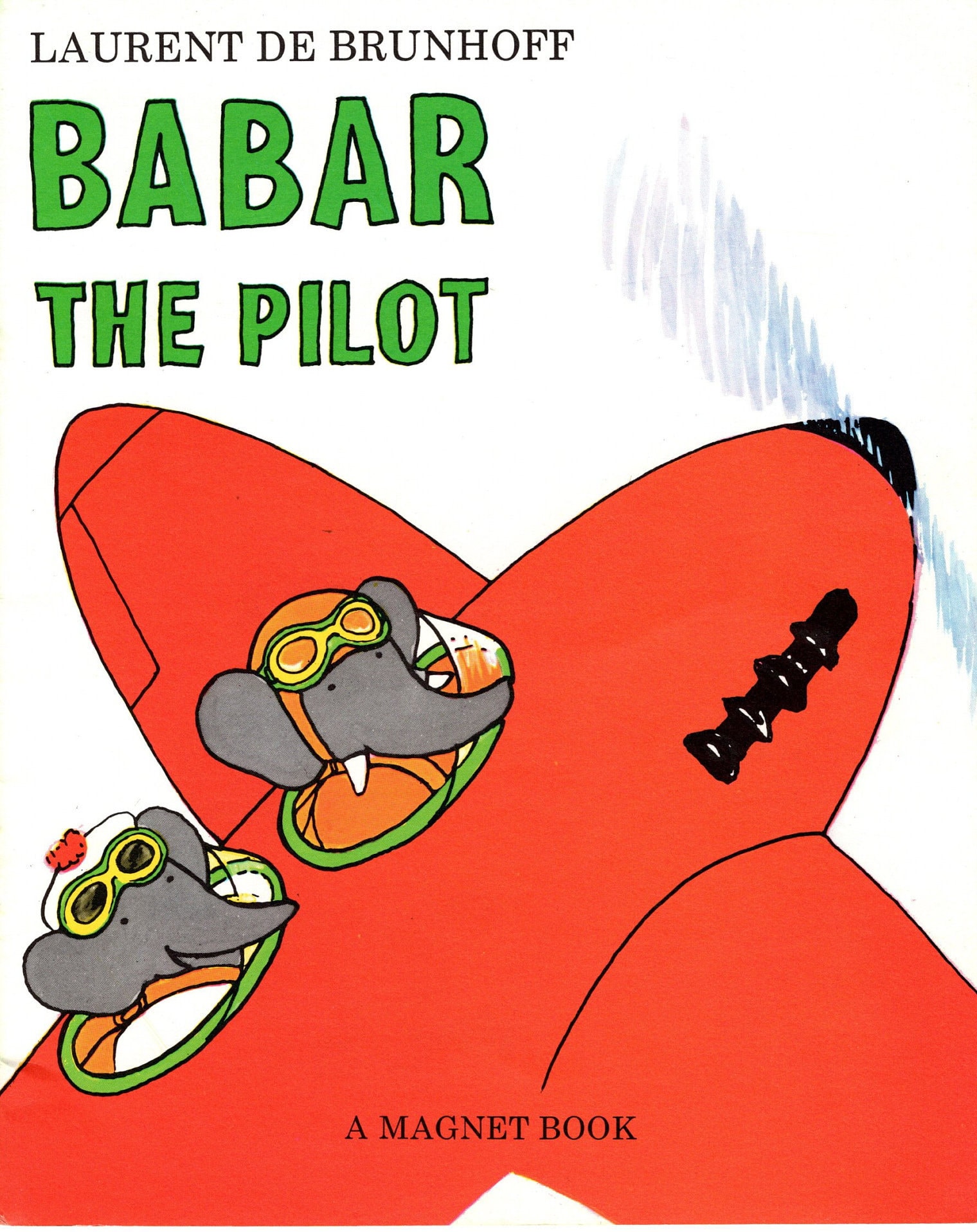 Babar the Pilot Vintage Print - Amusing Children's Nursery Art
