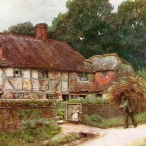 1923 In Witley Village, Surrey Print | Original Allingham Watercolour