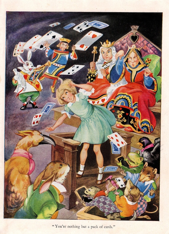 1940s Alice in Wonderland Vintage Print by Rene Cloke - Etsy Israel
