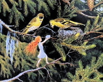 Elsa Beskow Vintage Print: Nordic Folklore Art, "The Sun Egg"