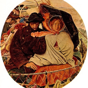 FORD MADOX BROWN Oryginalny wydruk książki vintage „The Last of England” – obraz prerafaelitów – prezent