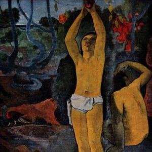 Gauguin &#39;What Are We?&#39; Print: Vintage Art Folio, Iconic Painting
