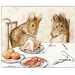 Beatrix Potter Print: The Tale of Two Bad Mice, 1989 Nursery Art