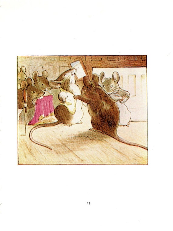 ウォールフレーム　ビアトリクス・ポッター グロスターの仕立屋　アヒルのジマイマ 1903年 ビアトリクス・ポターの版画：グロスターの仕立て屋