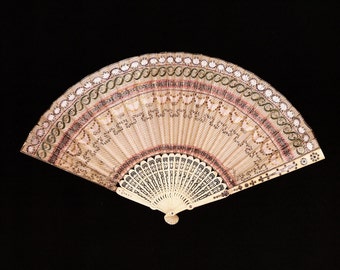 Antique Fan Art Print: &quot;Decorative Bands&quot; Vintage Decor
