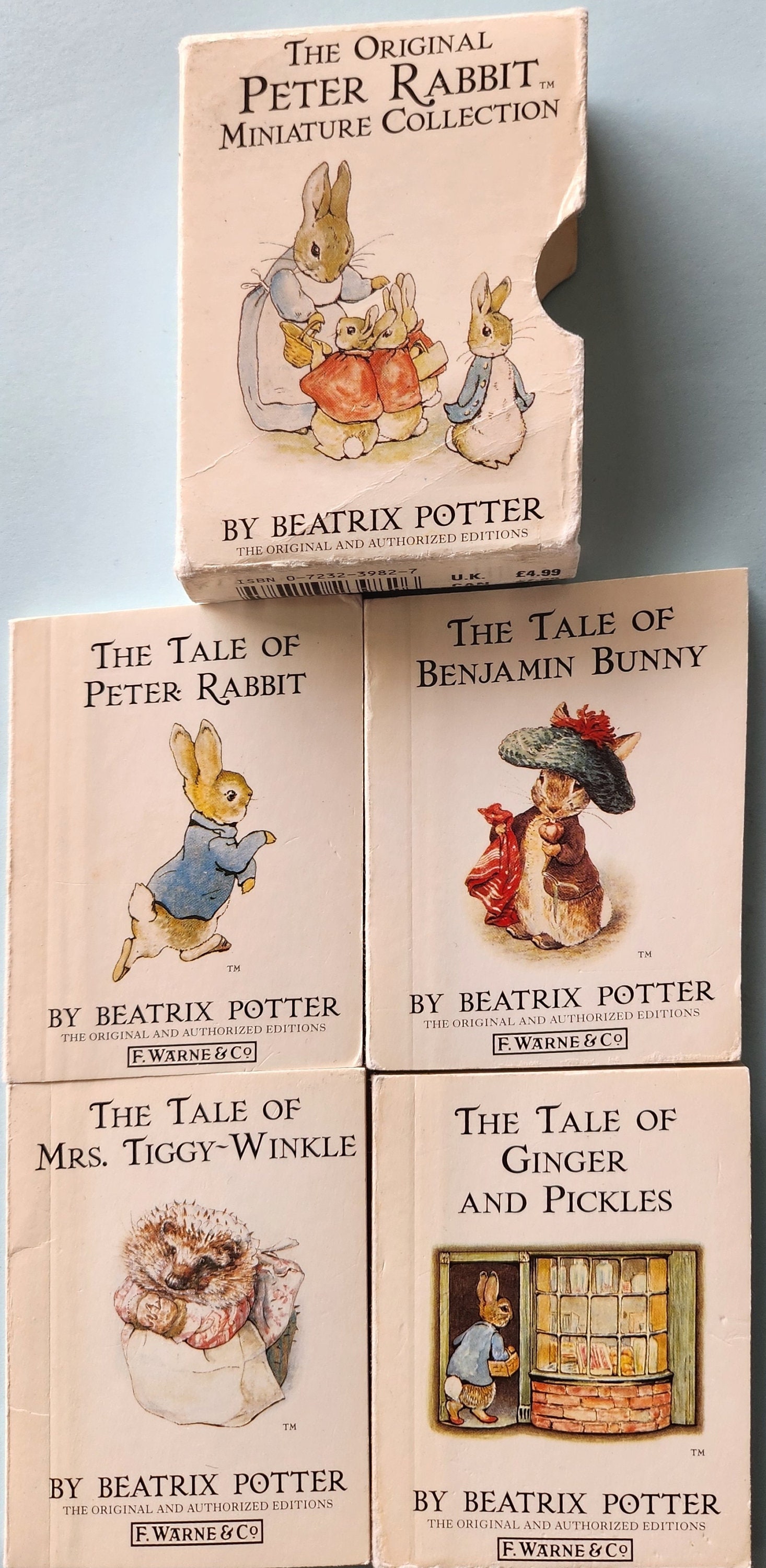 BEATRIX POTTER MINIATURE NURSERY LIBRARY 3 Books Boxed Set W