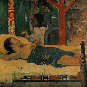 Gauguin &quot;Nativity&quot; Print: Vintage Art Folio Tip-In