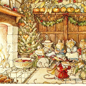 Stampa originale vintage di Jill Barklem, Brambly Hedge Treasury - Topi carini - Creature del bosco - Regalo unico