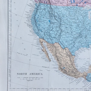 アンティーク 北米 オリジナル 1889 年地図 - 希少な 19 世紀の大型地図 - 地図収集家へのユニークなギフト - 地図作成