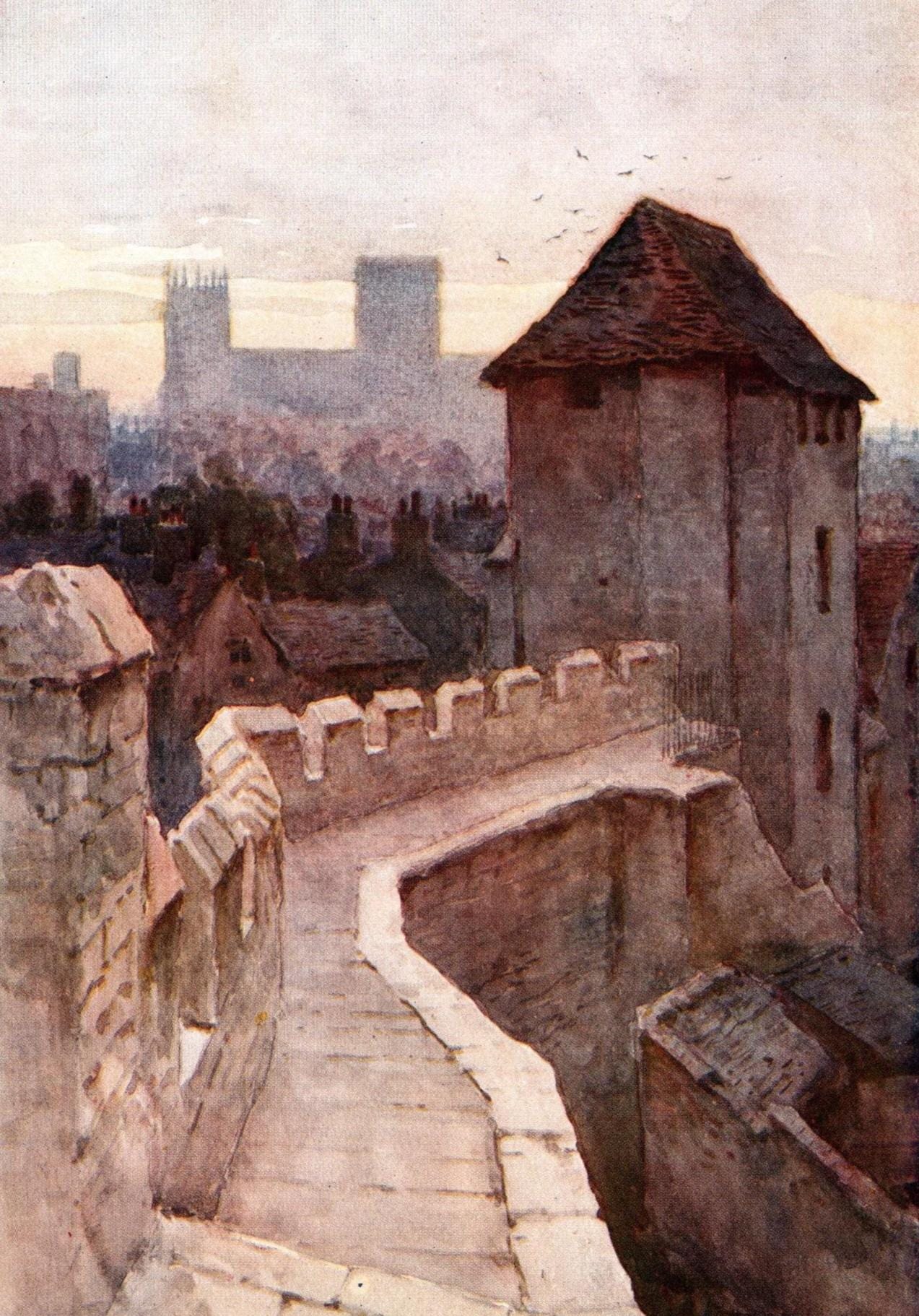 Vintage York England Print: 1920 Fishergate Postern, Historic Cityscape Art