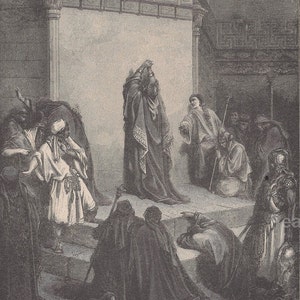 Gustave Doré: David Mourning Absalom, 1891 Antique Biblical Print