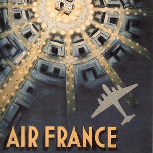 Poster di viaggio vintage Air France Parigi - Stampa originale - L'età d'oro dei viaggi - Regalo unico