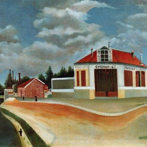 Henri Rousseau „Stuhlfabrik“ Vintage Print - Post-Impressionistische Kunst