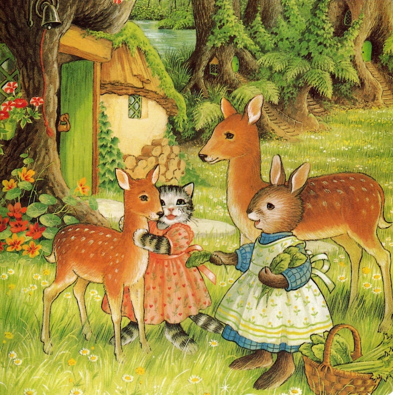 Shirley Rabbit Shirley Barber Vintage Board Book Page: Martha B. Rabbit, Woodland ...