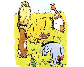 Vintage Winnie de Poeh-print: klassieke kinderkamerkunst