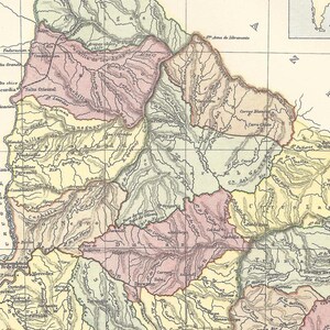 Antik karta över Uruguay: 1886 Encyclopaedia Britannica-tryck