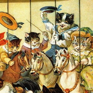 Original Vintage Cat Print – Victorian & Edwardian eras – Louis Wain and Others - Cat Lovers - Irresistible Felines - Unique Gift