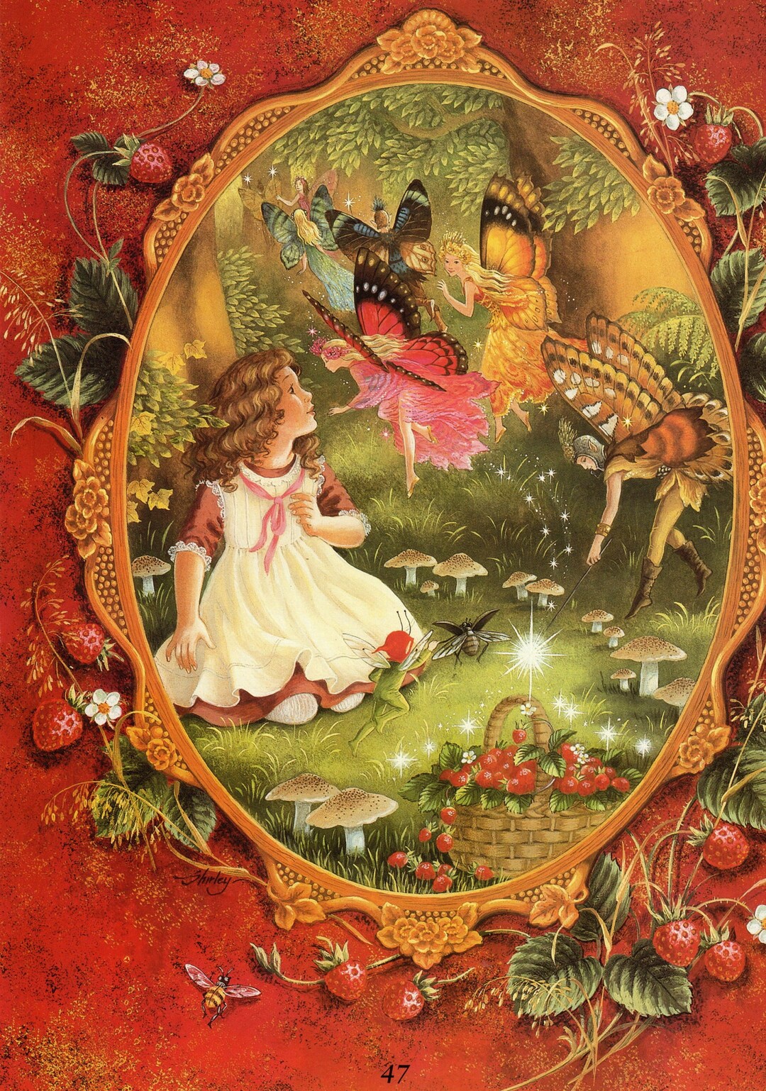 Original Shirley Barber Vintage Fairies Large Print Fairy Folk Forest and Woodland Creatures