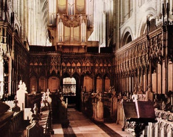 Vintage Norwich Cathedral - The Choir, England Original Photo Print