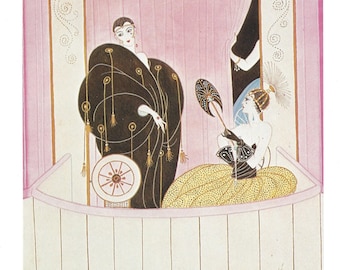 Grafika Erté Art Deco: Projekt teatru z 1912 r., elegancka ilustracja