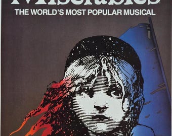 Vintage Theatre Poster – Les Miserables – Theatrical History Wall Art