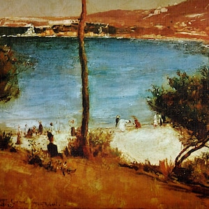 Tom Roberts: &quot;Holiday Sketch At Coogee&quot; Vintage Australian Art Print