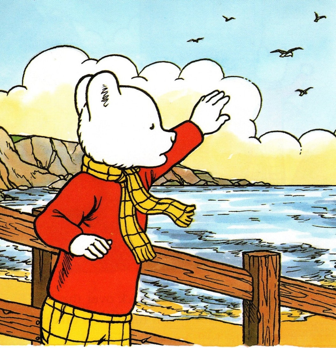 希少Merrythought Rupert Bear 限定版 Vintage Rupert Bear Print: 1993 Magic Shell Nursery Art - Etsy