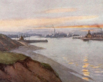 1926 Deeside Scotland Print | Aberdeen & Mouth of the Dee | Vintage Watercolour