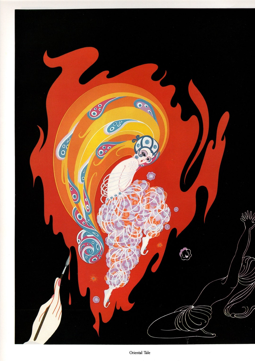 エルテ、ERTE Erté 1984 Original Vintage Large 2-sided Print – Art Deco