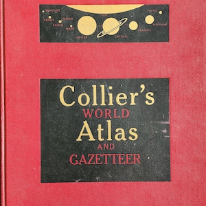 1958 Collier’s World Atlas & Gazetteer - Vintage Mid-Century World Map Book